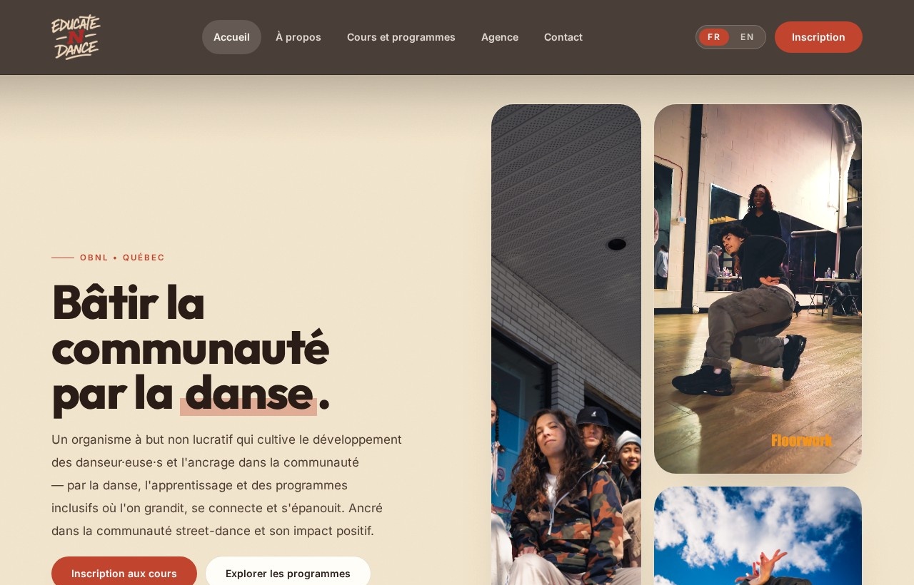 Educate N Dance — website by SiteIn48
