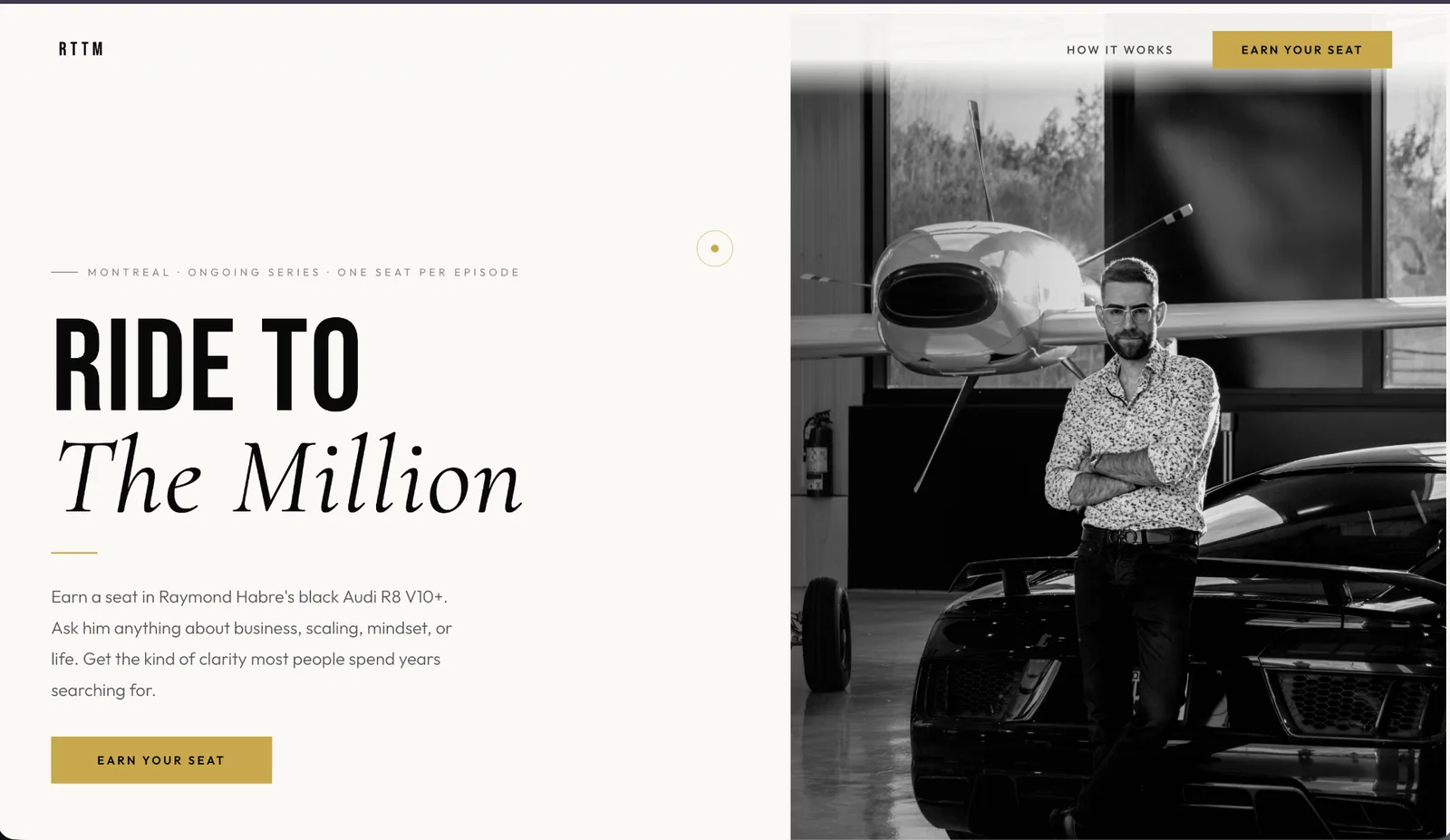 Road to the Million — entrepreneurial coaching website design by SiteIn48h